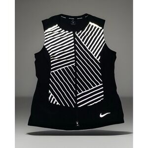 Nike Aeroloft Flash Running Vest Men S Black Goose Down Insulated Reflective-EUC
